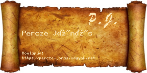 Percze Jónás névjegykártya